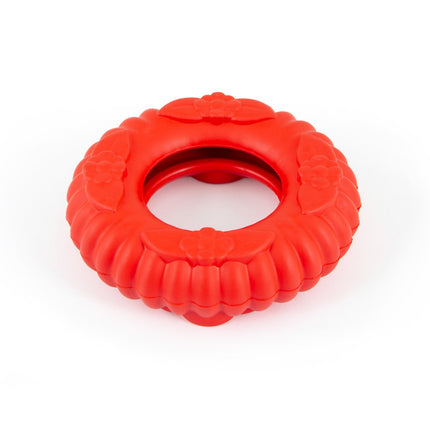 Jeffers Red Virgo Tugger Natural Rubber Dog Dental Chew Toy for Interactive or Solo Play