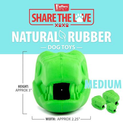 Jeffers T-Rex Natural Rubber Treat Dispensing Dental Dog Chew Toy for Medium Chewers with Vanilla Scent