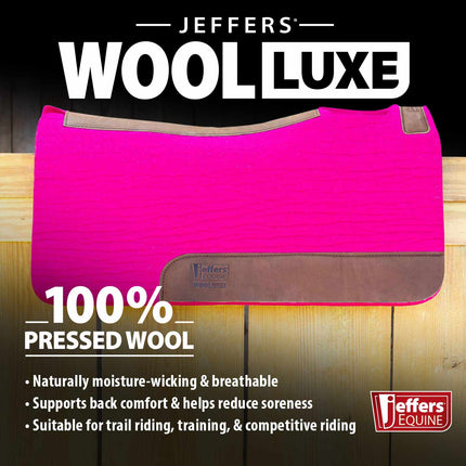 Jeffers WoolLuxe 100% Wool Equine Saddle Pad – Cushioned, Breathable, and Shock-Absorbing