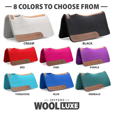 Jeffers WoolLuxe 100% Wool Equine Saddle Pad – Cushioned, Breathable, and Shock-Absorbing