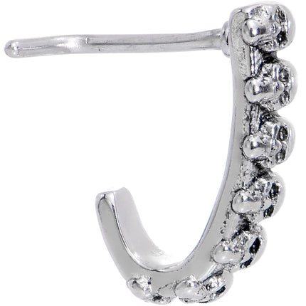 20G Halloween Scary Skulls Faux Hoop L Shaped Nose Ring