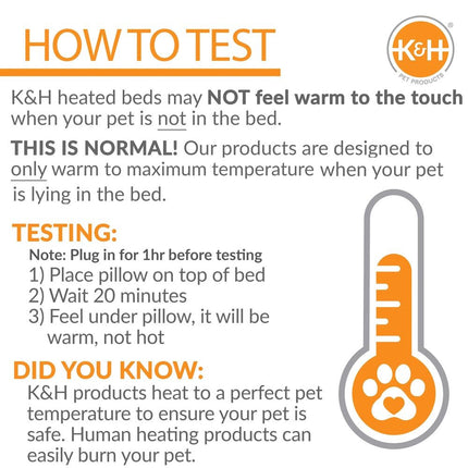 K&H Amazin’ Thermo-Kitty Pad Heated Cat Bed – Indoor Cat Warming Pad with 4-Watt Removable Heater, Machine Washable