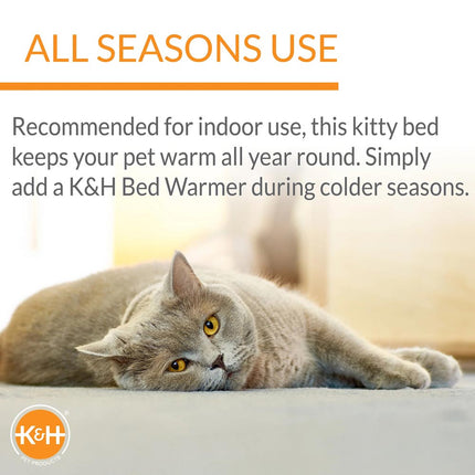 K&H Amazin’ Thermo-Kitty Pad Heated Cat Bed – Indoor Cat Warming Pad with 4-Watt Removable Heater, Machine Washable