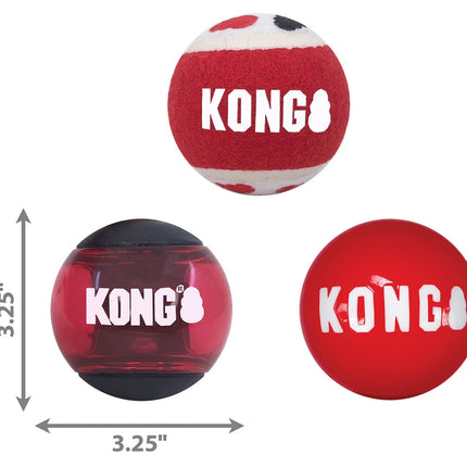 KONG Signature Fetch Dog Toy Balls, Multi-Pack