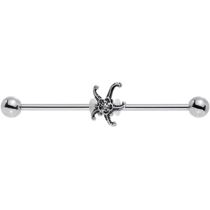 14G Steel Seeing Starfish Industrial Barbell 38mm