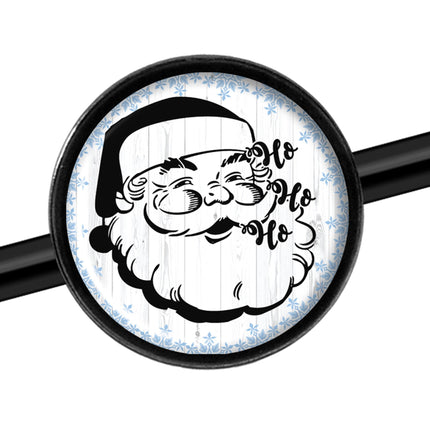 14G Christmas Retro Santa Ho Ho Ho Black Industrial Barbell 37mm