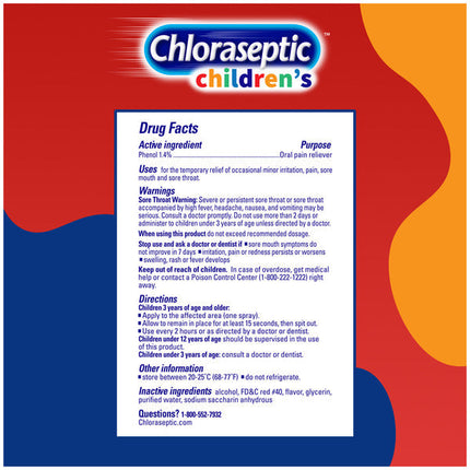 Chloraseptic Children's Sore Throat Spray Cherry-licious