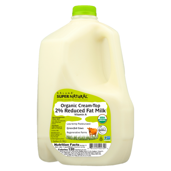 Kalona SuperNatural Organic, 2% Milk, Grass-fed Cows