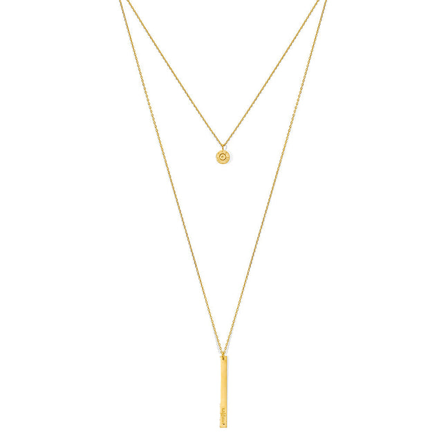 Layered Bar Bullet Necklace
