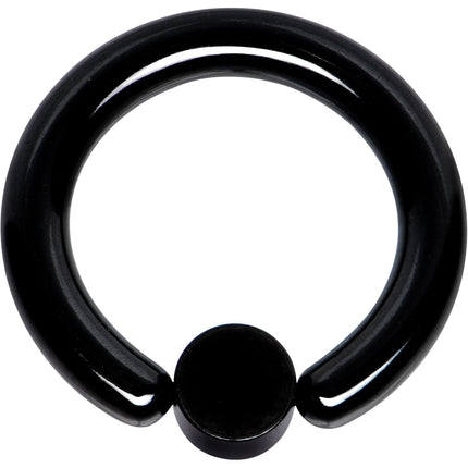 8G 1/2 Clear Gem 5mm Disc Black BCR Captive Ring