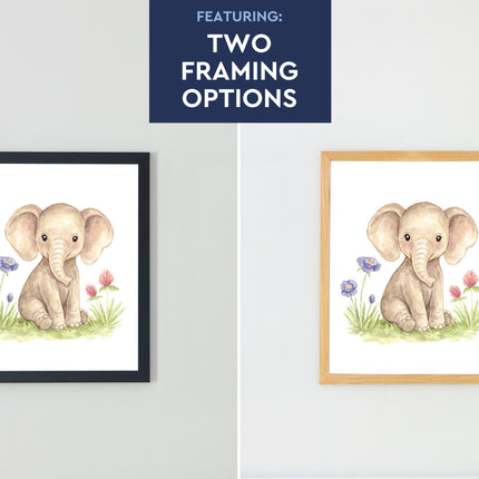 Adorable Baby Animals Art Print, Framed (12" x 16")