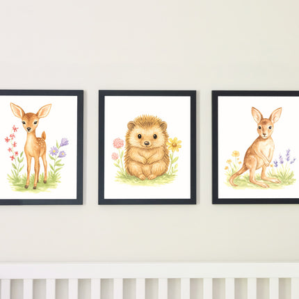 Adorable Baby Animals Art Print, Framed (12" x 16")