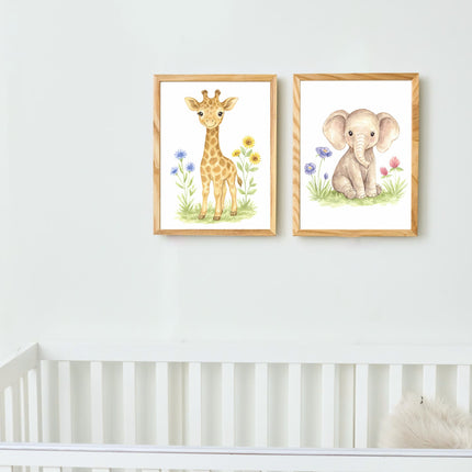 Adorable Baby Animals Art Print, Framed (12" x 16")