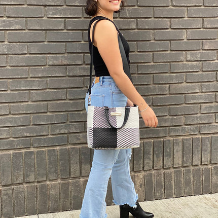 Lucy Medium Woven Crossbody Drawstring Bag