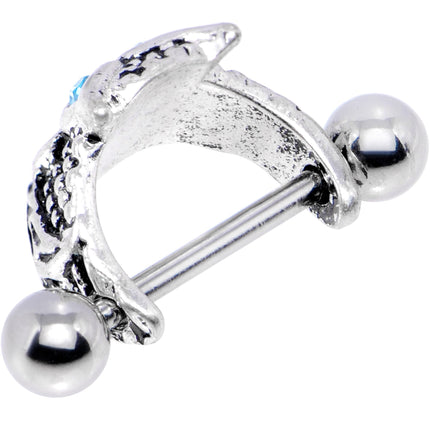16G 1/2 Aqua Gem Eye of the Owl Helix Cuff Cartilage Earring