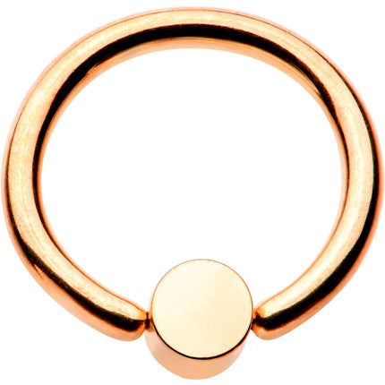 16G 5/16 Aqua Faux Opal Rose Gold IP BCR Captive Ring