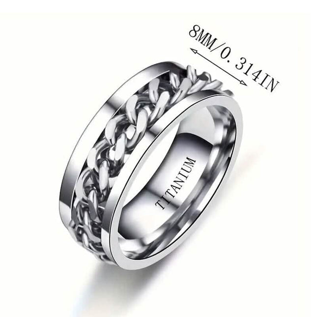 Men's 8mm Titanium Steel Ring