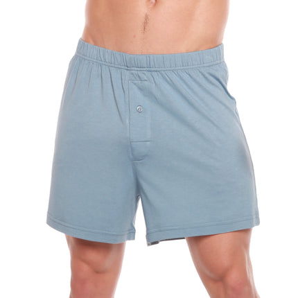 Men's Bamboo Viscose/Cotton Boxer Style Underwear Steel Blue Color - 3-pack