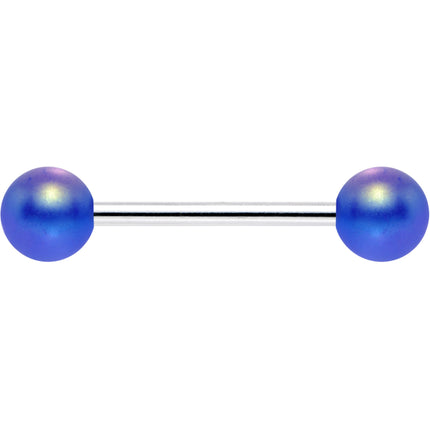 Matte Iridescent Blue 6mm Acrylic Ball Barbell Tongue Ring