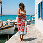 Pietra Sky & Tomato / Bath Sheets (Set of 2)