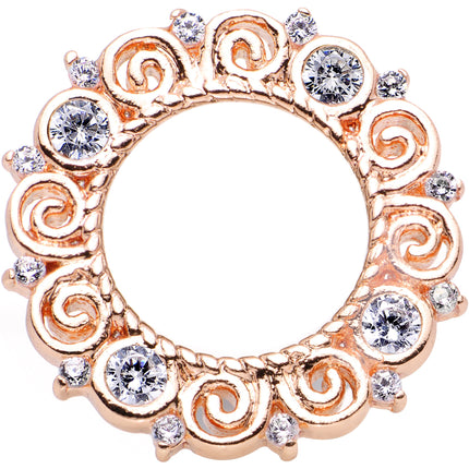 0G Clear Gem Flowering Frame Screw Fit Tunnel Plug Set