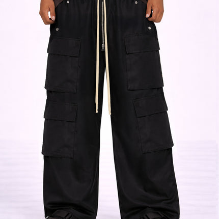 NYLON DRAWSTRING CARGO PANTS