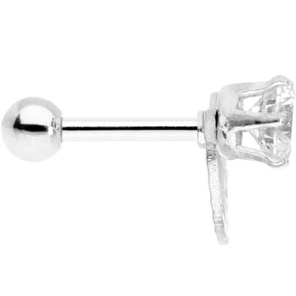 Clear CZ Gem Valentine Heart Cartilage Tragus Piercing