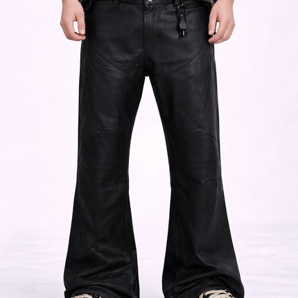 WAXED FLARE BIKER DENIM