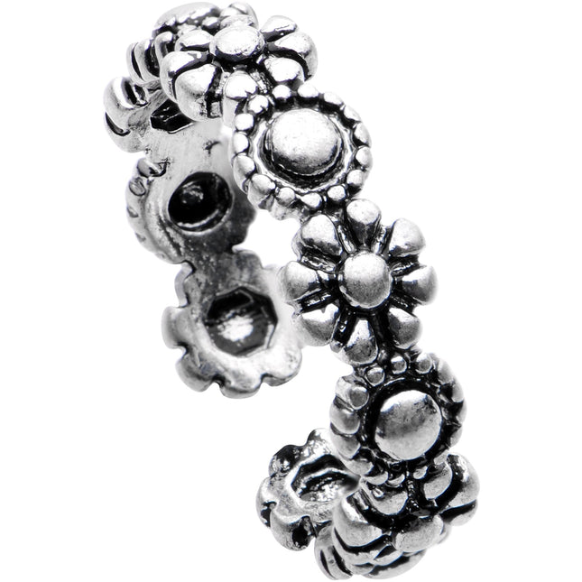 Silver Plated Floral Wreath Toe Ring