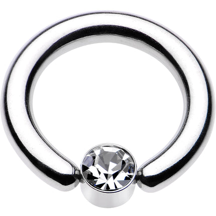 8G 1/2 Clear Gem 5mm Disc BCR Captive Ring
