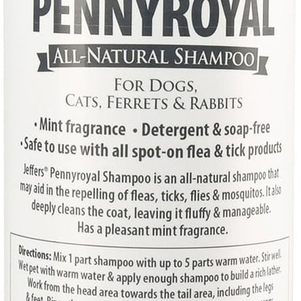 Jeffers Natural Flea & Tick Pennyroyal Dog Shampoo - Aids in Repelling Fleas, Ticks, Flies & Mosquitos
