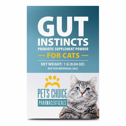 Pet’s Choice Gut Instincts Probiotic Supplement for Cats, Digestive & Immune Support, 30 Powder Packets, Made in USA