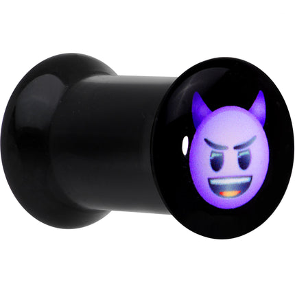 2G Licensed Purple Devil emoji Acrylic Double Flare Plug Set