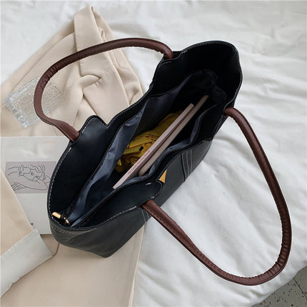 Fashion Women PU Leather Solid Color Shoulder Shopping Bag