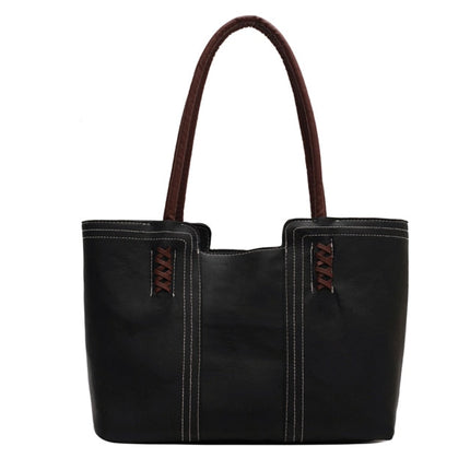 Fashion Women PU Leather Solid Color Shoulder Shopping Bag
