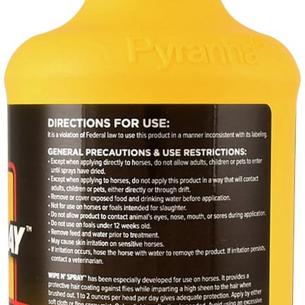 Pyranha Wipe N' Spray Fly Spray for Horses