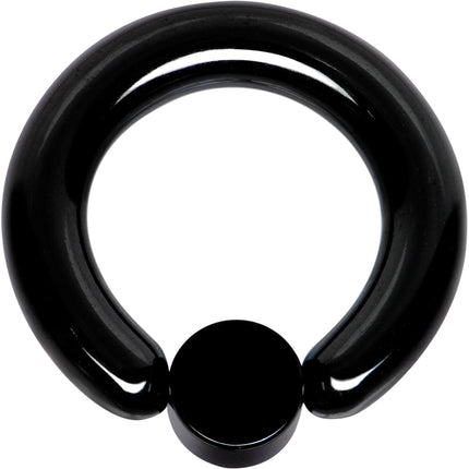 6G 1/2 Clear Gem 6mm Disc Black BCR Captive Ring