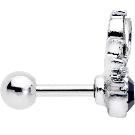 16G 1/4 Clear Black Gem Cocktail Party Tragus Cartilage Earring