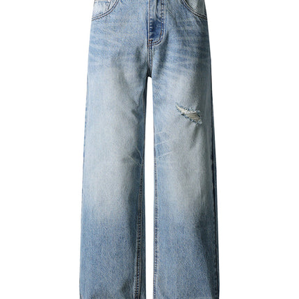 LIGHT WAS DISTRESSED RELAXED DENIM