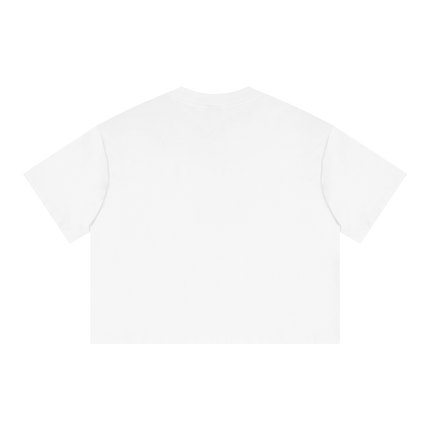 Deployed Streetwear Tee Y2k T-Shirt White Boxy Cropped 250GSM Summer Short Sleeve Crew Neck