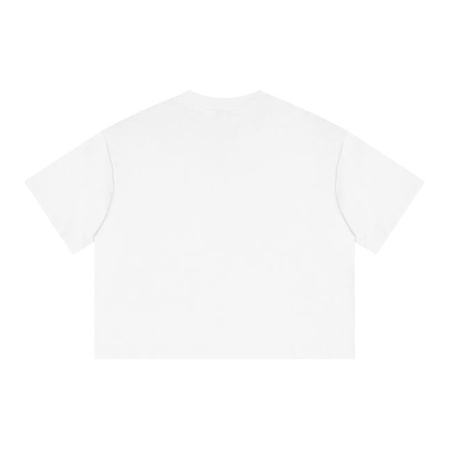 Deployed Streetwear Tee Y2k T-Shirt White Boxy Cropped 250GSM Summer Short Sleeve Crew Neck