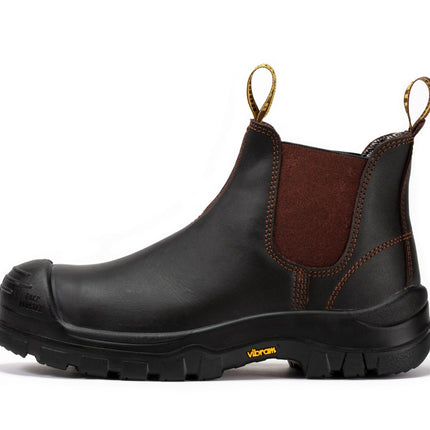 ROCKROOSTER Beaufort Men's Dark Brown 6 inch Composite Toe Pull-on Leather Work Boots VAK631