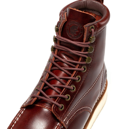 ROCKROOSTER Norwood Cherry Brown Men's 6 inch Soft Toe Wedge Work Boots SAP600