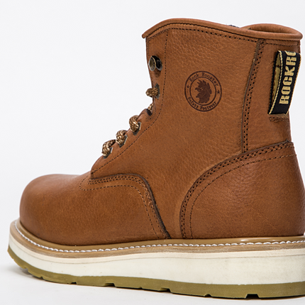ROCKROOSTER Roberta Men's Wedge Work Boots, Safety Water Resistant Leather Boots, ASTM 2892 AP615