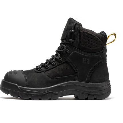 ROCKROOSTER Stowe Black 7 inch Composite Toe Leather Work Boots CP212BK