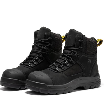 ROCKROOSTER Stowe Black 7 inch Composite Toe Leather Work Boots CP212BK