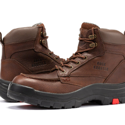 ROCKROOSTER Zumbro 6 inch Wide, Soft Toe, Rubber Outsole, EH Protection, ASTM 2892, Work Boots AK371