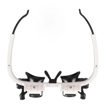 2-LED Head-Mounted Magnifier Glasses – 8x/15x/23x with Repair Light