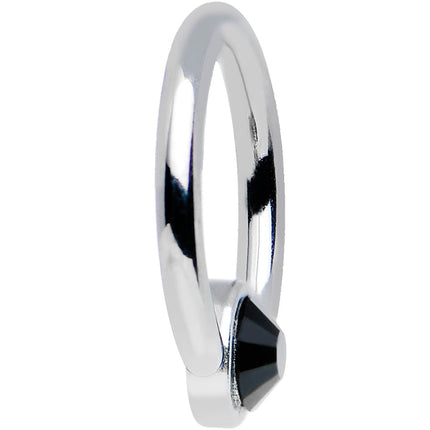 16G 3/8 Clear Gem Steel BCR Captive Ring 4mm Flat Disc
