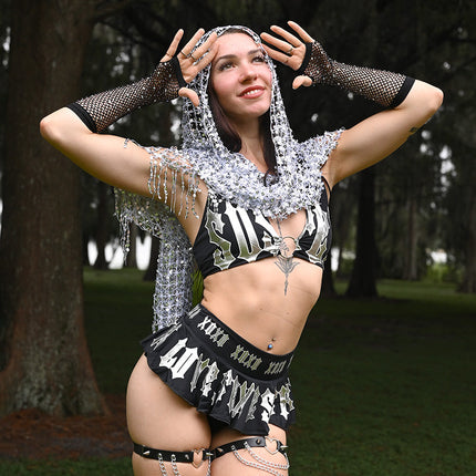 Silver Sequin Scarf